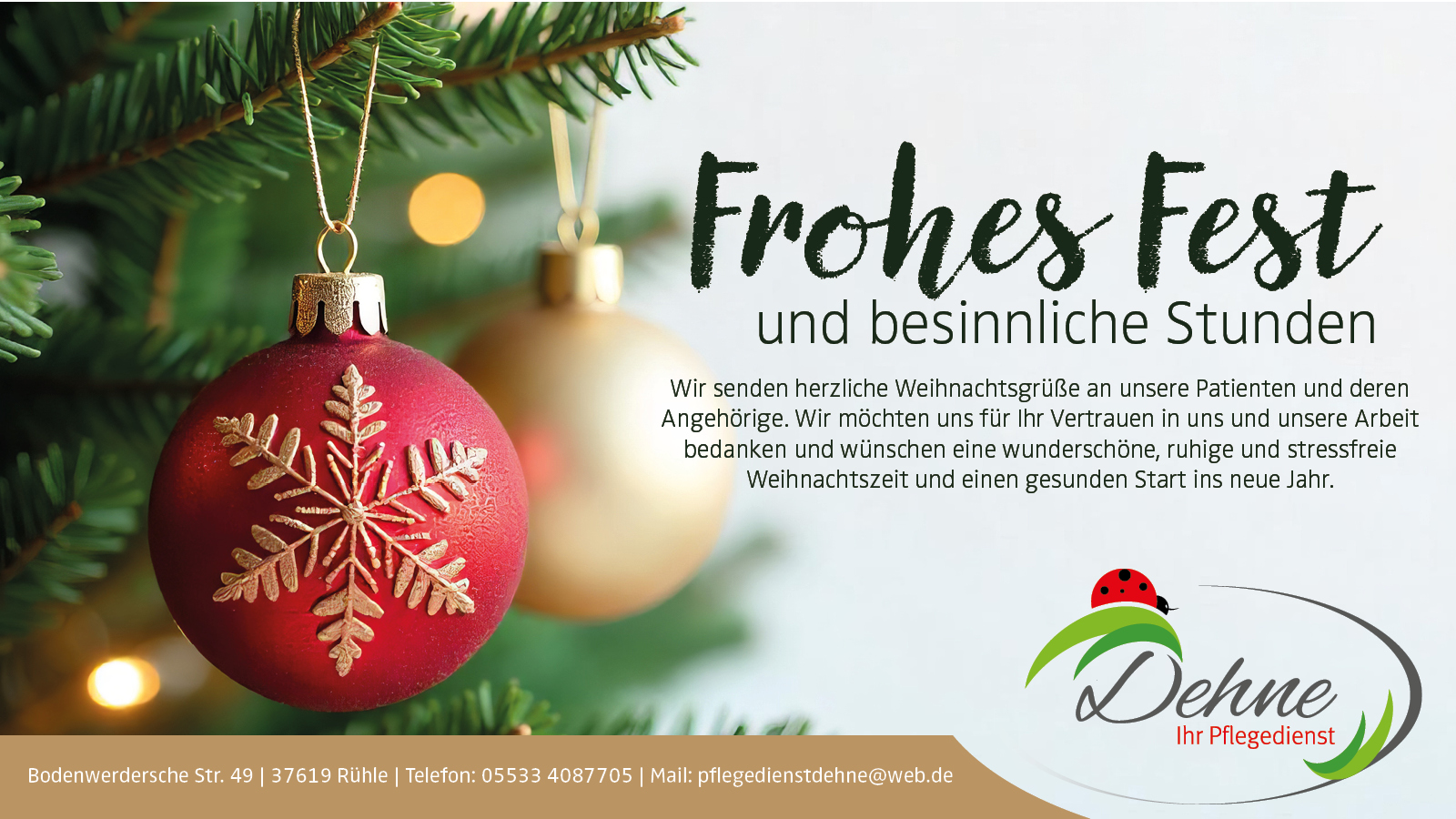 Pflegedienst Dehne Weihnachten